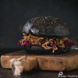 black burger made with black food coloring